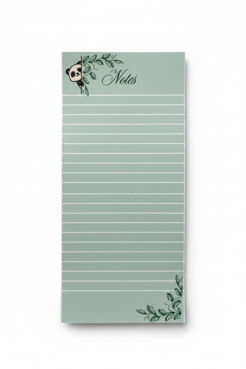 Green Panda Notepads 3.5x8in