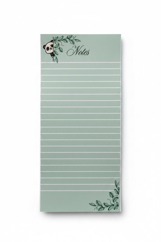 Green Panda Notepads 3.5x8in