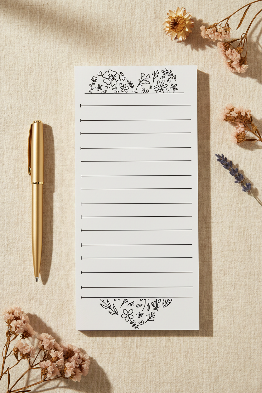 Grey Heart Notepad