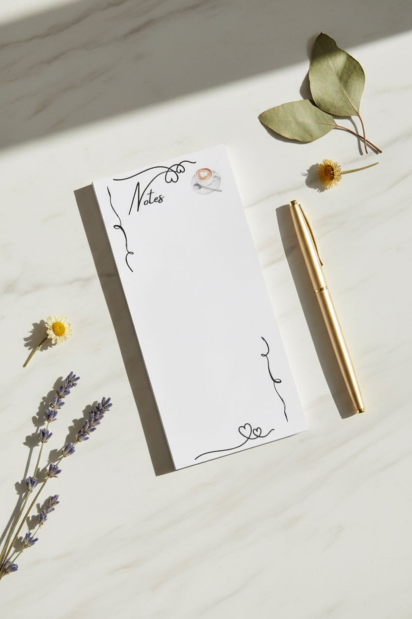 White Coffee Design Notepad
