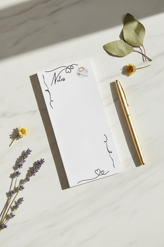 White Coffee Design Notepad